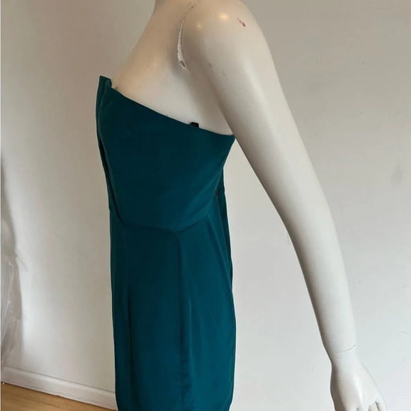 Naven Womens 100% Silk Strapless Sweetheart Mini Sheath Dress Green Size S - Picture 3 of 8